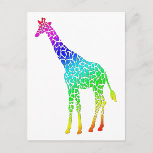 Colorful Giraffe Postcard