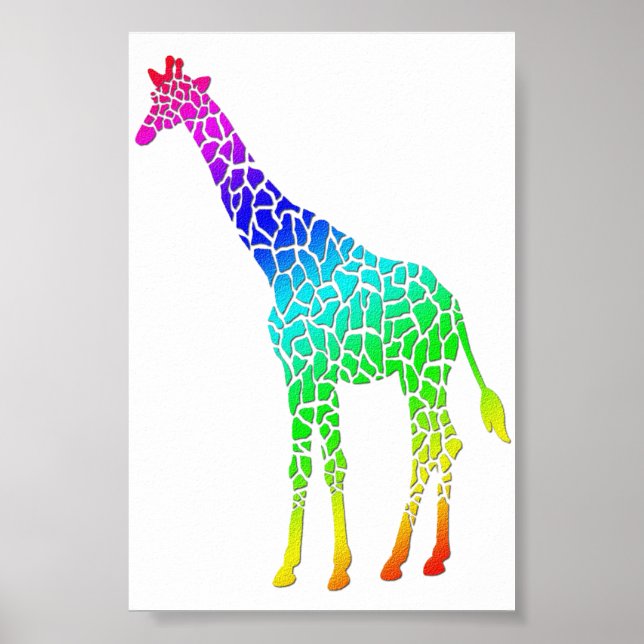 Colorful Giraffe Poster (Front)