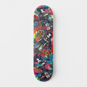 Colorful Girly Floral Urban Street Art Inspired  Skateboard