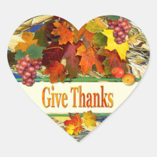 Colorful "Give thanks" Thanksgiving Sticker