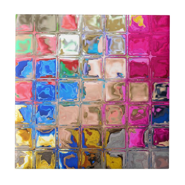 Colorful glass blocks texture tile (Front)