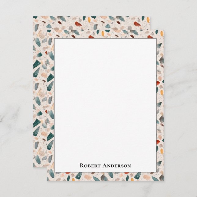 Colorful Glass Chips Terrazzo Pattern Frame Card (Front/Back)