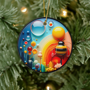 Colorful Glass Garden Art Ceramic Tree Decoration