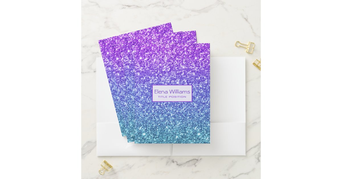 Colorful Glitter Pocket Folder Zazzle