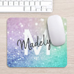 Colorful Glitter Pretty Bokeh Monogrammed Mouse Mat<br><div class="desc">Easily personalize this elegant colorful bokeh glitter pattern with your custom name and/or monogram.</div>