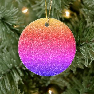 Colorful Glittery Sprinkles Christmas Holiday 2019 Ceramic Tree Decoration