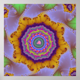 Colorful Gold and Purple Fractal Poster