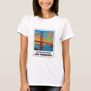 Colorful Golden Gate bridge San Francisco travel T-Shirt
