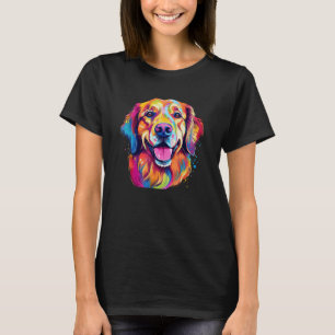 Colorful Golden Retriever with big eyes Portrait P T-Shirt