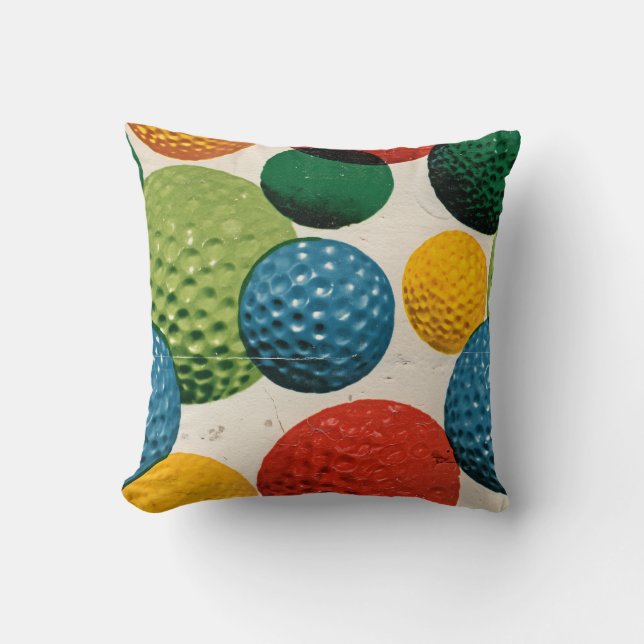 Colorful Golf Ball Pattern Cushion (Front)