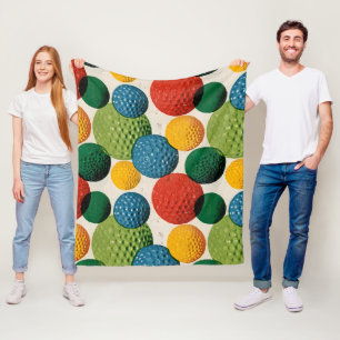 Colorful Golf Ball Pattern Fleece Blanket