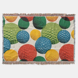 Colorful Golf Ball Pattern Throw Blanket