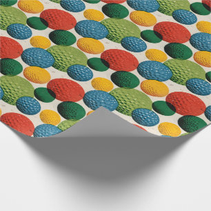 Colorful Golf Ball Pattern Wrapping Paper