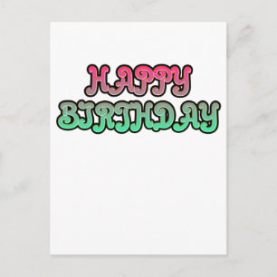 Colorful Gradient Happy Birthday Typography Postcard