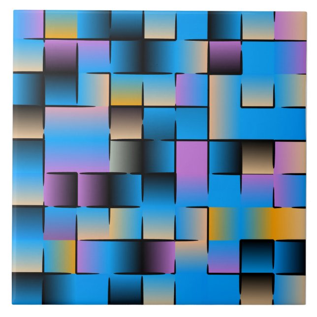 Colorful Gradient Holographic Streaks Pattern Tile (Front)