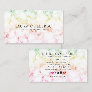 Colorful Gradient Marble Texture  Business Card