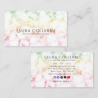 Colorful Gradient Marble Texture  Business Card