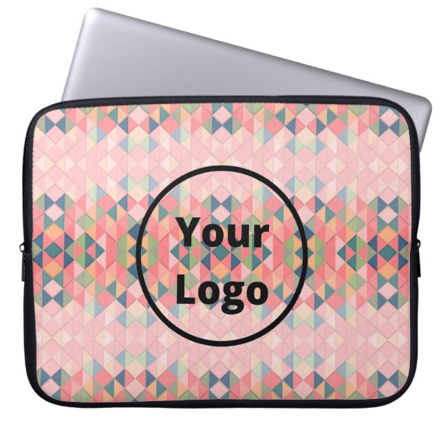 Colorful gradient trangles pattern laptop sleeve (Front)