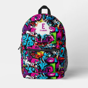 Colorful Graffiti Art Name Printed Backpack