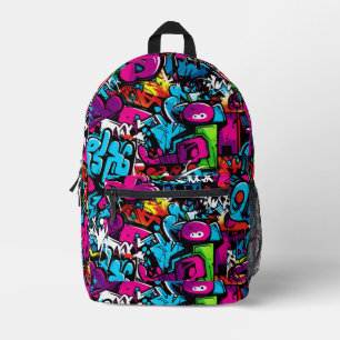 Colorful Graffiti Art Printed Backpack