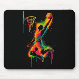 Colorful Graffiti Basketball Player Slam Mouse Mat