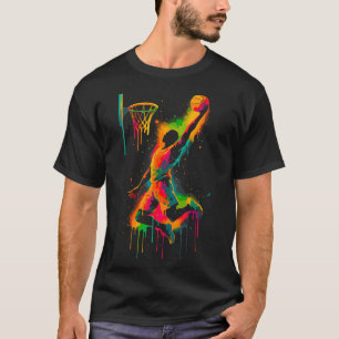 Colorful Graffiti Basketball Player Slam T-Shirt