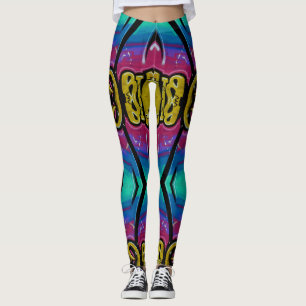 Colorful graffiti leggings