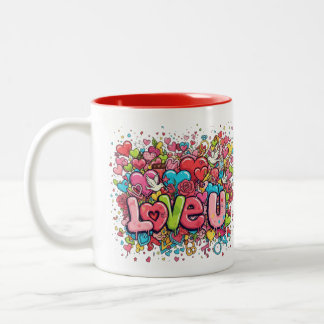 Colorful Graffiti Love U Mug