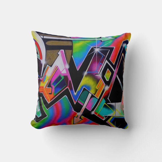 Colorful graffiti pillow (Front)