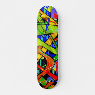 Colorful graffiti skateboard