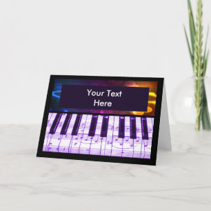 Colorful Grand Piano Keyboard and Music Notes