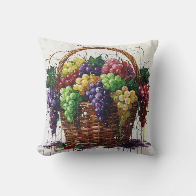 Colorful Grapes Basket Cushion (Front)