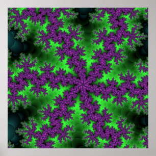 Colorful Green and Purple Fractal Poster