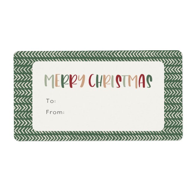 Colorful Green Merry Christmas Rectangle Gift (Front)