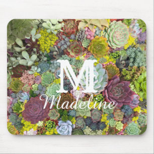 Colorful Greenery Succulents Mouse Mat