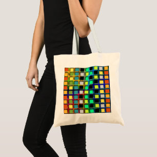 Colorful Grid-Tiled by Shirley Taylor Tote Bag