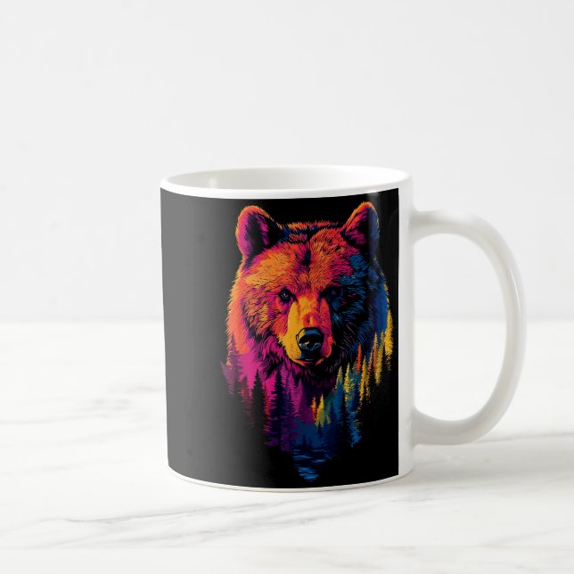 Colorful Grizzly  Coffee Mug (Right)