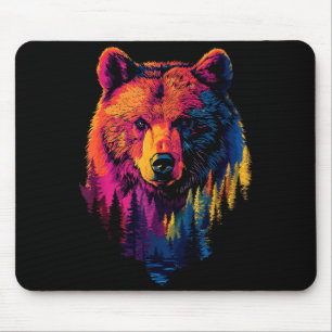 Colorful Grizzly  Mouse Mat