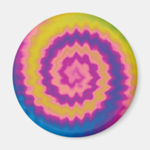Colorful groovy funky retro tie dye pattern magnet