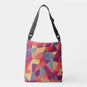Colorful Grunge: Geometric Triangles Background Crossbody Bag