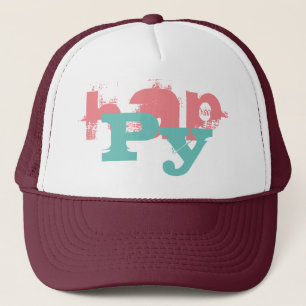 colorful grunge HAPPY lettering   Trucker Hat