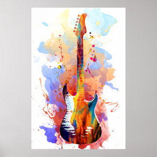 Colorful guitar poster