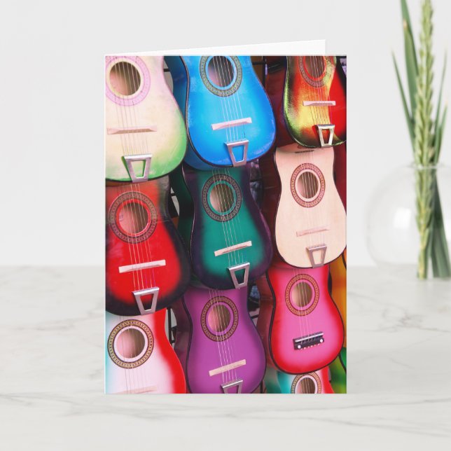 COLORFUL GUITARS Greeting Cards (Front)