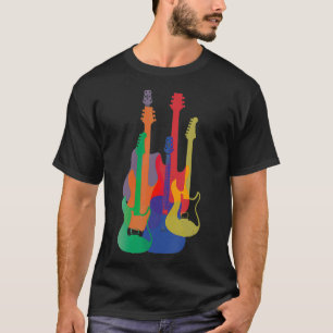 Colorful Guitars Guitarist Musician Music Gift T-Shirt