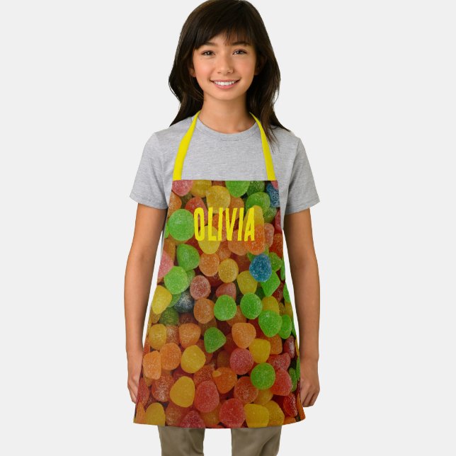 Colorful Gumdrops Candy Personalised Apron (Insitu)