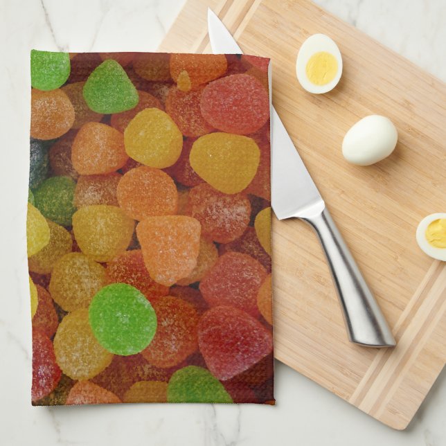 Colorful Gumdrops Candy Tea Towel (Quarter Fold)