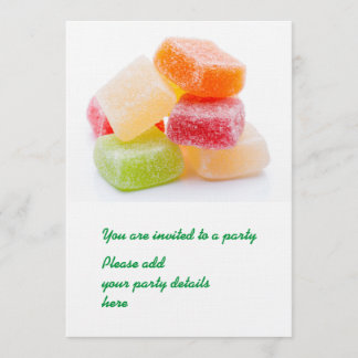 Colorful gummy square sweets invitation