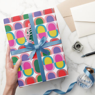 Colorful Half Circle Geometric Wrapping Paper