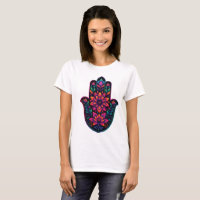Colorful Hamsa Hand with Floral Mandala – Boho Spi