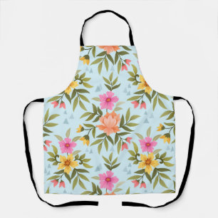 Colorful Hand Draw Flowers Apron